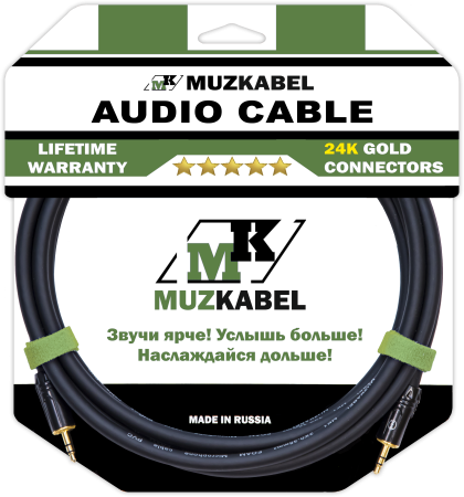 Аудио кабель MUZKABEL MFXMK1B - 10 метров, MINI JACK (3.5) - MINI JACK (3.5)
