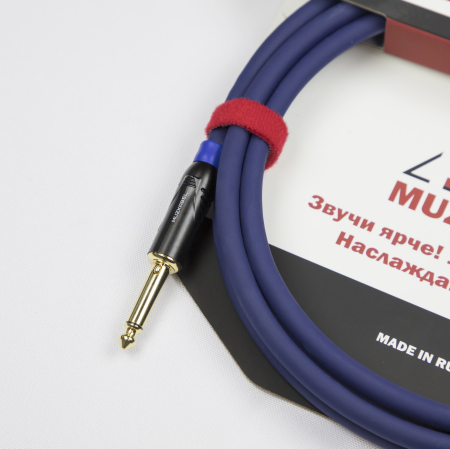 Гитарный кабель MUZKABEL JFNIK4S(RX) - 1 метр, JACK - JACK (Отсечка)
