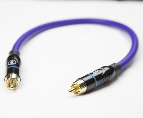 Патч-кабель MUZKABEL RSFIK4VP - 0.15 метра, RCA – RCA (Синее кольцо)