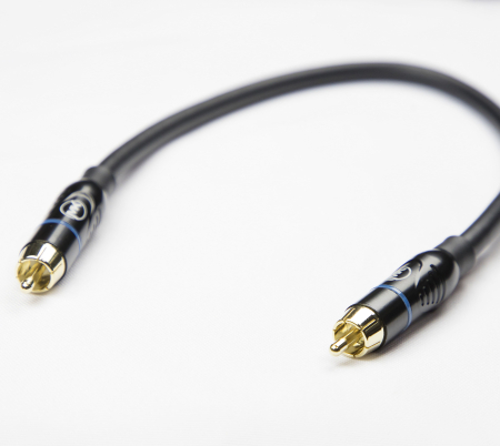 Патч-кабель MUZKABEL RSCMK3P - 0.15 метра, RCA – RCA (Синее кольцо)