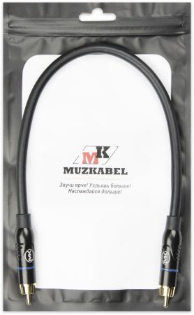 Патч-кабель MUZKABEL RSCMK3P - 0.15 метра, RCA – RCA (Синее кольцо)