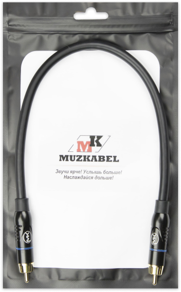 Патч-кабель MUZKABEL RSFIK4BP - 0.15 метра, RCA – RCA (Синее кольцо)