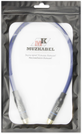 Патч-кабель MUZKABEL RSLIK1P - 0.3 метра, RCA – RCA (Синее кольцо)