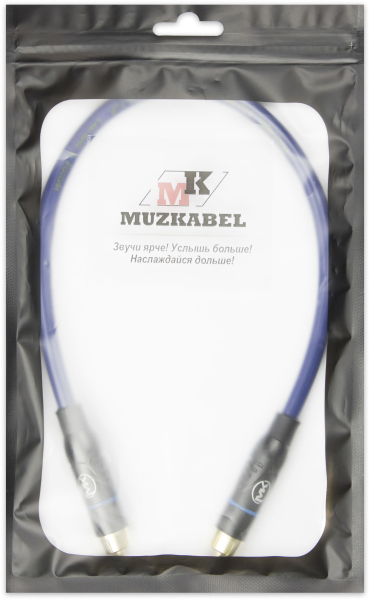 Патч-кабель MUZKABEL RSLIK1P - 0.2 метра, RCA – RCA (Синее кольцо)
