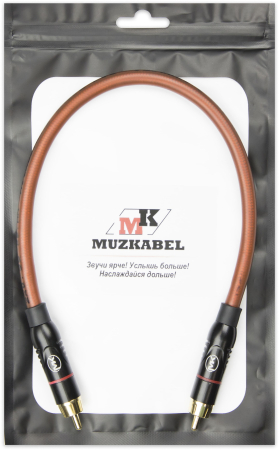 Патч-кабель MUZKABEL RCXMK5BP - 0.15 метра, RCA – RCA (Красное кольцо)