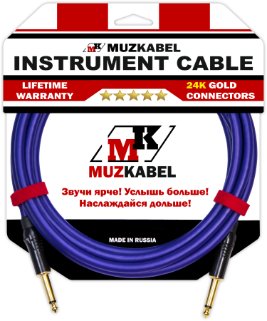 Гитарный кабель MUZKABEL JFNIK4V - 2 метра, JACK (моно) - JACK (моно)