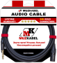 Гитарный кабель MUZKABEL FJSIK4B - 1 метр, JACK (моно) - XLR (папа)